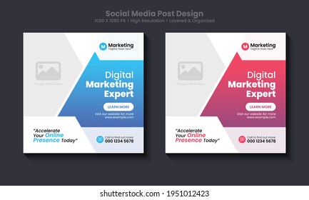 Digital marketing social media post design template