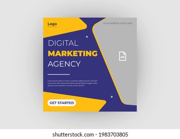 Digital marketing social media post. Business agency banner template.
Digital marketing flyer poster leaflet template.