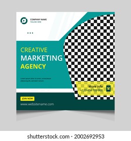 Digital Marketing Social Media Post Template, Editable web Banner Post Template.