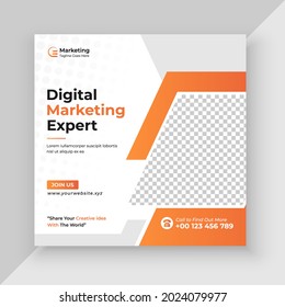 Digital marketing social media post design template. A4 square flyer design