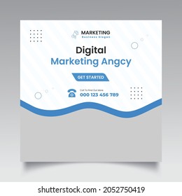 Digital Marketing Social Media Post, Grow your business social media post and web banner template 