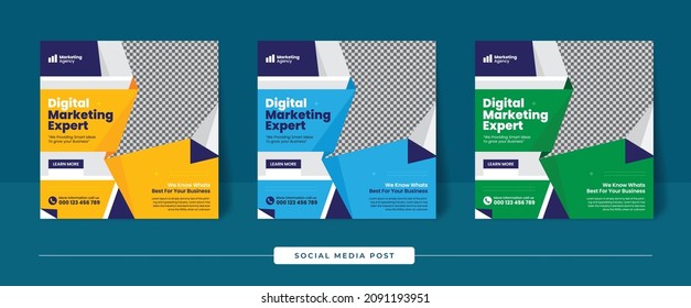 Digital marketing social media post, Corporate web banner template