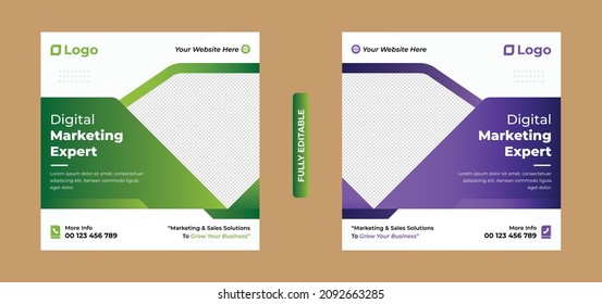 digital marketing social media post ads banner template design with fully editable