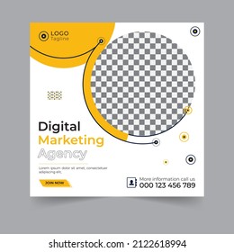 Digital marketing social media post business banner for social media post, business banner template geometric shape design for attractive abstract elements post background space for web banner