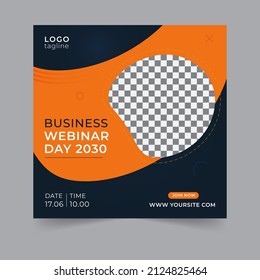 Digital marketing social media post business webinar for social media post, business banner template geometric shape design for attractive abstract elements post background space for text