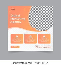 Digital marketing social media post business webinar for social media post, business banner template geometric shape design for attractive abstract elements post background space for text