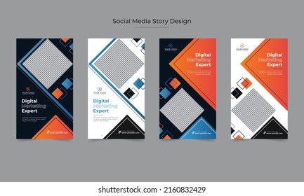 Digital marketing social media post business webinar for social media story, business post or stories banner template geometric shape design for attractive abstract elements post background space