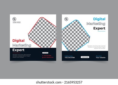Digital marketing social media post business webinar for social media story, business post or stories banner template geometric shape design for attractive abstract elements post background space
