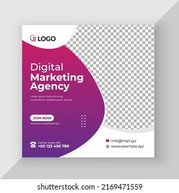 Digital marketing social media post design template