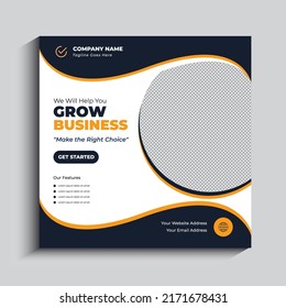 Digital marketing social media post template banner