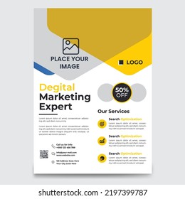 Digital Marketing Social Media Post Template, Digital marketing agency, Flyer Template, Digital Business Marketing Social Media Banner. Digital Marketing Expert 2022, Flyer Design 2022.