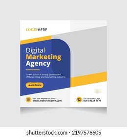 Digital Marketing Social Media Post banner Template, Marketing post social media banner ad.