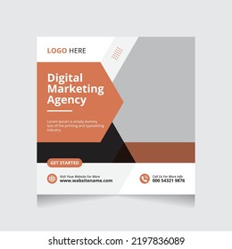 Digital Marketing Social Media Post banner Template, Marketing post social media banner ad.