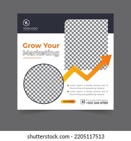 Digital marketing social media post business webinar for social media story, business post or stories banner template geometric shape design for attractive abstract elements post background space