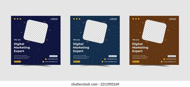 Digital marketing social media post template design