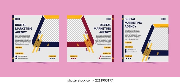 Digital marketing social media post template design