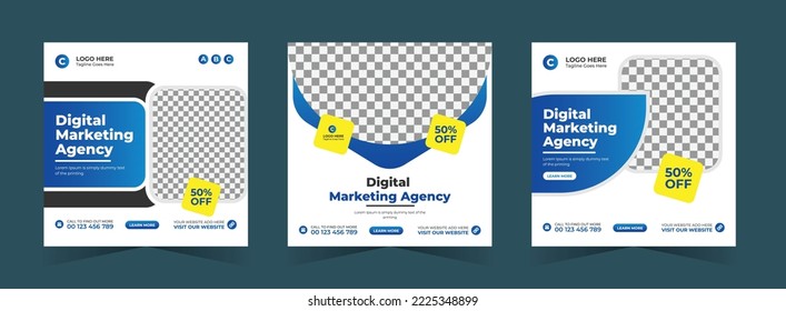 Digital marketing social media post, web banner design template