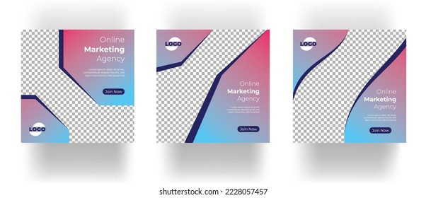 Digital Marketing Social Media Post Template, Digital marketing agency, Square Flyer Template, Editable web Banner Post Template.