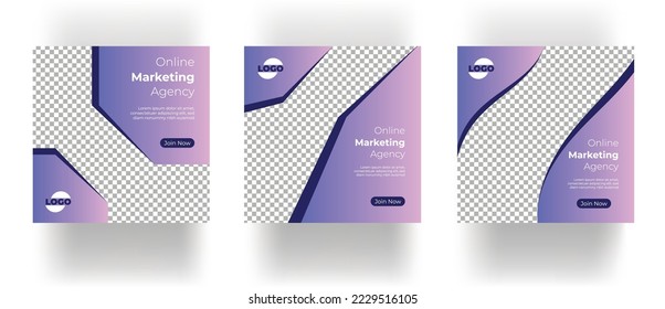 Digital Marketing Social Media Post Template, Digital marketing agency, Square Flyer Template, Editable web Banner Post Template.