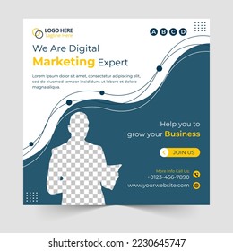 Digital marketing social media post creative start-up online business strategy social media banner, corporate design