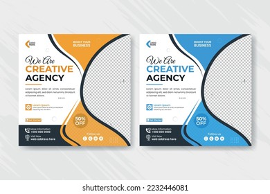 Digital marketing social media post web banner template