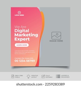 Digital marketing social media post template