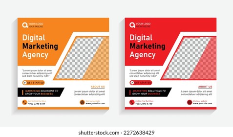 Digital marketing social media post and corporate web banner template
