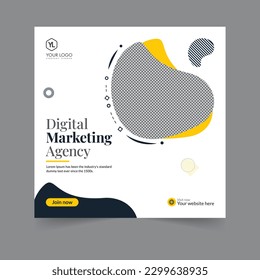 Digital marketing social media post business webinar for social media story, business post or stories banner template geometric shape design for attractive abstract elements post background space