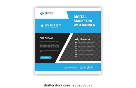 Digital marketing social media post design. Social media post banner design. webinar template design. 