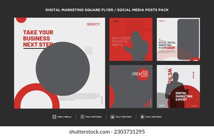 Digital Marketing Social Media Post, square flyer Template, Digital marketing agency, Square Flyer Template, Editable web Banner Post Template.