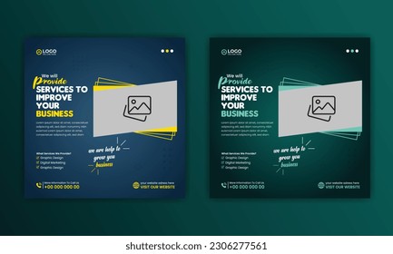 Digital marketing social media post template design. Luxury social media post