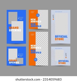 Digital Marketing Social Media Post Template. Modern fashion sale social media post templates