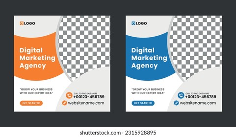 Digital Marketing Social Media Post Template, agencia de marketing digital, Digital Business Marketing Social Media Banner, plantilla de volante de marketing digital, diseño de publicaciones web, anuncios publicitarios, anuncio web