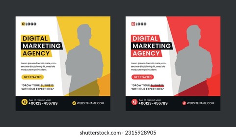 Digital Marketing Social Media Post Template, Digital marketing agency, Digital Business Marketing Social Media Banner, digital Marketing Post flyer Template, web post design, banner ads, web ad