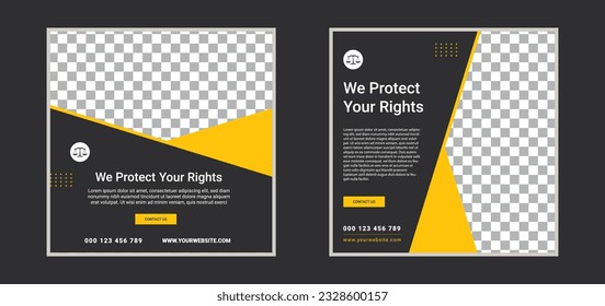 Digital Marketing Social Media Post Template for Law Firm, Square Flyer Template, Editable web Banner Post Template