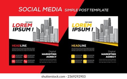 Digital Marketing Social Media Post banner Template, social media post banner design template. business marketing post. Digital marketing agency post banner