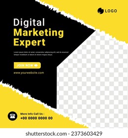 Digital marketing social media post banner template vector