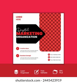 Digital marketing social media post and corporate web banner template vector design