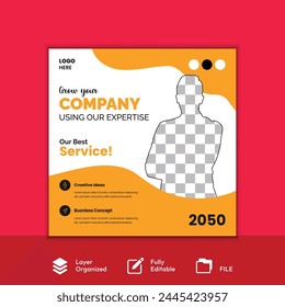 Digital marketing social media post and corporate web banner template vector design