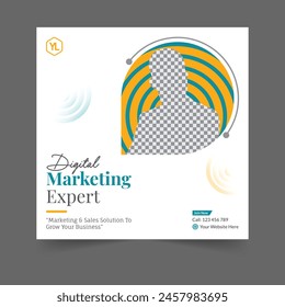 Digital marketing social media post business webinar for social media story, business post or stories banner template geometric shape design for attractive abstract elements post background space