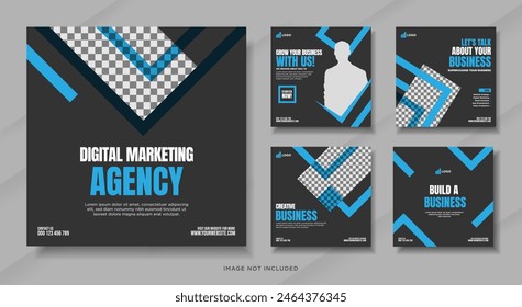 Digital marketing for social media post or square banner template