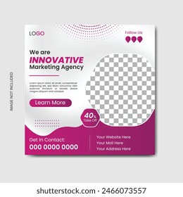 Digital marketing social media post template. Vector business social media post.