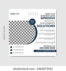 Digital marketing social media post template. Vector business social media post.