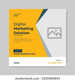 Digital marketing social media post template. Banner for digital business marketing on social media Facebook Instagram. Marketing solution post web.