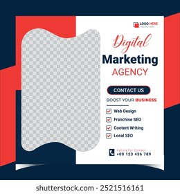 Postagem em mídia social de marketing digital e modelo de banner corporativo na Web
