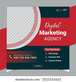 Digital marketing social media post and corporate web banner template
