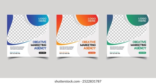Postagem em mídia social de marketing digital e modelo de banner corporativo na Web