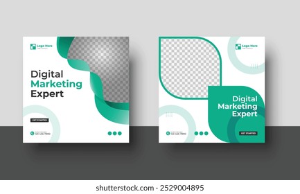 Digital Marketing Social media post banner and Instagram post template, Best Agency For Your Business square web banner design template