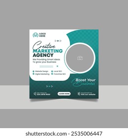 Digital Marketing Social Media Post Template, Online Live Webinar, Business Conference, Guest Speaker Web Banner Square Flyer Design Set.