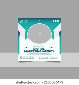 Digital Marketing Social Media Post Template, Online Live Webinar, Business Conference, Guest Speaker Web Banner Square Flyer Design Set.